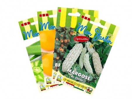 Lot de 4 sachets de fruits et légumes exotiques | Graines Bocquet