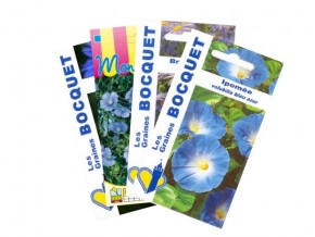 Lot de 4 sachets de graines de fleurs bleues | Graines Bocquet