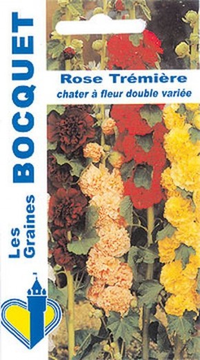 Graines de rose Trémière Chater double variée à semer au jardin | Graines Bocquet
