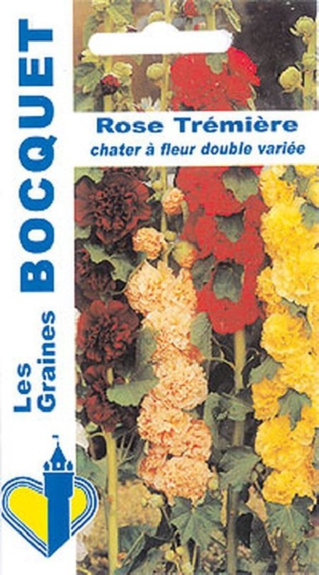 Graines de rose Trémière Chater double variée à semer au jardin | Graines Bocquet