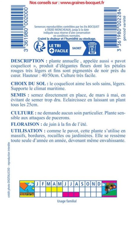 Coquelicot simple rouge