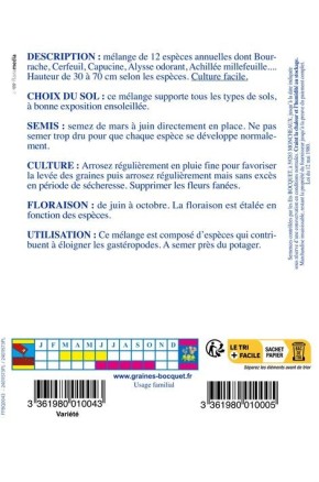 Mélange de graines de fleurs Anti-Limaces